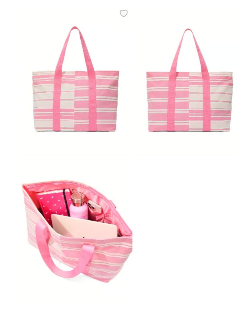 Victoria's Secret Heritage Stripe Canvas Tote Bag Purse Gym Travel Large NWT - Picture 5 of 5
